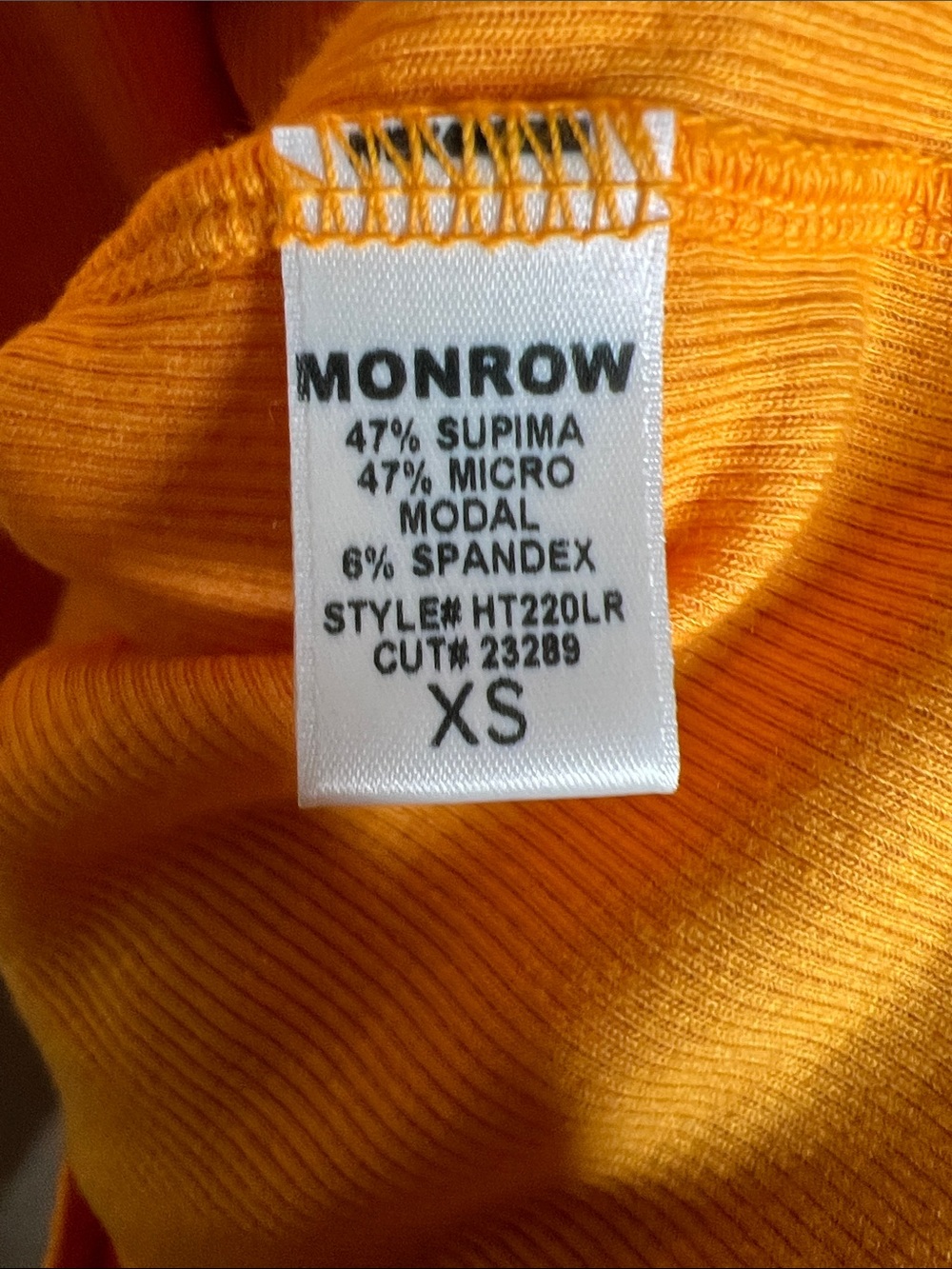 Monrow Orange Ribbed Tank - Picture 4 of 4